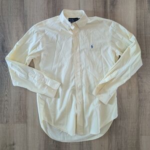 Ralph Lauren Classic Fit Men’s Yellow Gingham Long Sleeve Button-Down Shirt